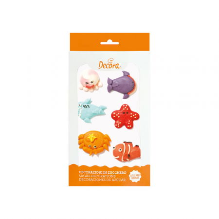 Decoratiuni Comestibile, Decor Tort - Decor Zahar - Creaturi Marine Ø 4 cm, 6 modele, 6 buc