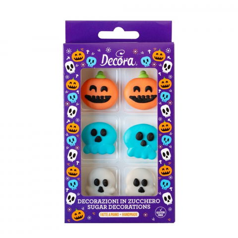 Figurine din Zahar - Decor Zahar - Dovlecel si Fantoma Ø 3.3 - 3.8 cm, 3 modele, 6 buc