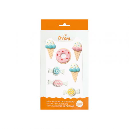Decoratiuni Comestibile, Decor Tort - Decor Zahar - Dulciuri Ø 2.5 - 4 cm, 6 modele, 7 buc