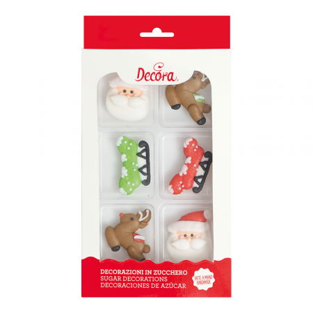 Decoratiuni Comestibile, Decor Tort - Decor Zahar - Figurine Craciun Ø 3 - 4 cm, 4 modele, 6 buc