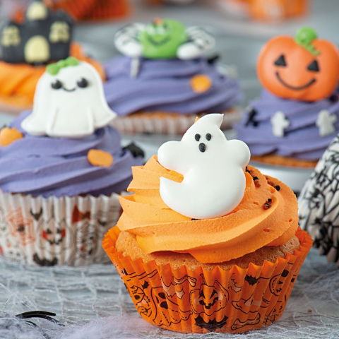 Decoratiuni Comestibile, Decor Tort - Decor Zahar - Figurine Halloween Fantasy Ø 3.5 cm, 4 modele, 6 buc