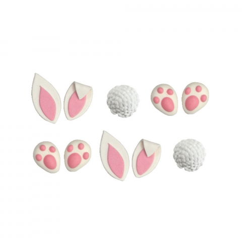 Figurine din Zahar - Decor Zahar - Figurine Paste, Iepurasi Ø 2.6 si 5 cm, 10 buc