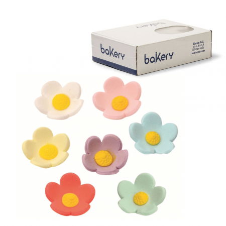 Decoratiuni Comestibile, Decor Tort - Decor Zahar - Floricele Colormix Ø 3 cm, 60 buc