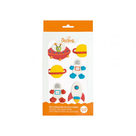 Decoratiuni Comestibile, Decor Tort - Decor Zahar - Galaxia Figurine Spatiale Ø 3 si 5 cm, 6 modele, 6 buc