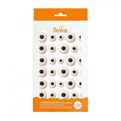 Decoratiuni Comestibile, Decor Tort - Decor Zahar - Ochi Ø 1, 1.5 si 2 cm, 30 buc
