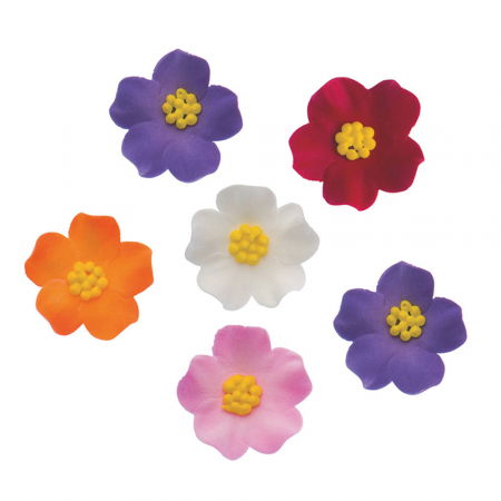 Decoratiuni Comestibile, Decor Tort - Decor Zahar - Petunie Ø 3.5 cm, 5 culori, 30 buc