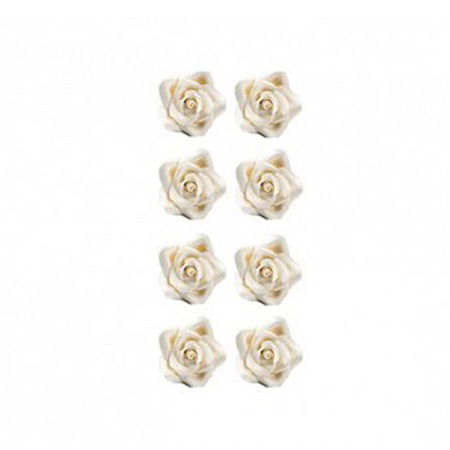 Decoratiuni Comestibile, Decor Tort - Decor Zahar - Trandafiri Albi Ø 2 cm, 56 buc