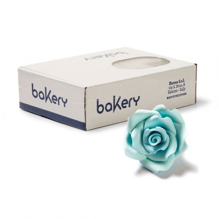 Decoratiuni Comestibile, Decor Tort - Decor Zahar - Trandafiri Bleu Ø 5 cm, 24 buc