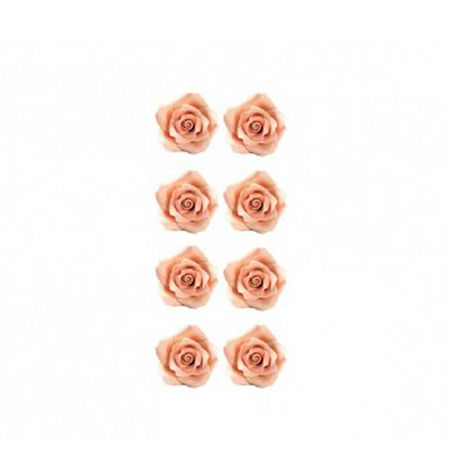 Decoratiuni Comestibile, Decor Tort - Decor Zahar - Trandafiri Frez/Piersica Ø 2 cm, 56 buc