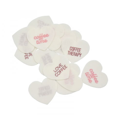 Decoratiuni Comestibile, Decor Tort - Decoruri Comestibile Cappucino Inima 3 x 2.8 cm, 280 buc