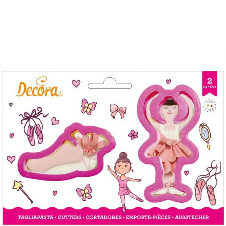 Decupatoare - Balerina - Decupatoare Plastic Ø 9 si 9.5 x H 2.2 cm, Set 2 Buc