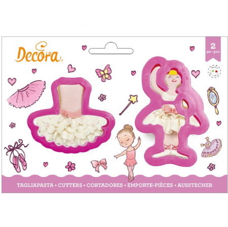 Decupatoare - Balerina - Decupatoare Plastic Ø 9 si 9.5 x H 2.2 cm, Set 2 Buc