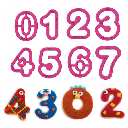 Decupatoare - Decupatoare Cifre Ø 5.2 x H 2.2 cm, Material Plastic, Set 9 Buc