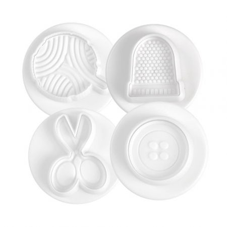 Decupatoare - Fashion - Decupatoare Plastic cu Extractor Ø 3.3 - 4.5 cm, Set 4 Buc