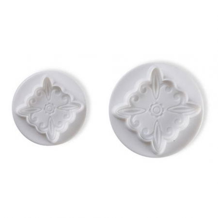 Decupatoare Dantela, Plachete, Rame Decor - Dantele sau Decor Patrat 4.5 si 6 cm - Decupatoare Plastic cu Extractor, Set 2 Buc