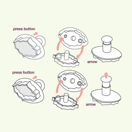 Dantele sau Decor Patrat 4.5 si 6 cm - Decupatoare Plastic cu Extractor, Set 2 Buc [3]