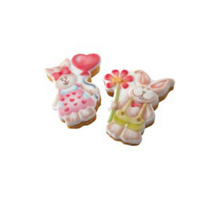 Decupatoare - Iepurasi - Decupatoare Plastic cu Extractor si Sablon Decor Ø 8.4 si 8.8 cm, Set 4 Buc