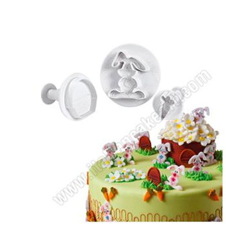 Decupatoare - Biscuiti sau Decoruri Paste - Decupatoare Plastic cu Extractor Ø 3.3 - 4.6 cm, Set 3 Buc