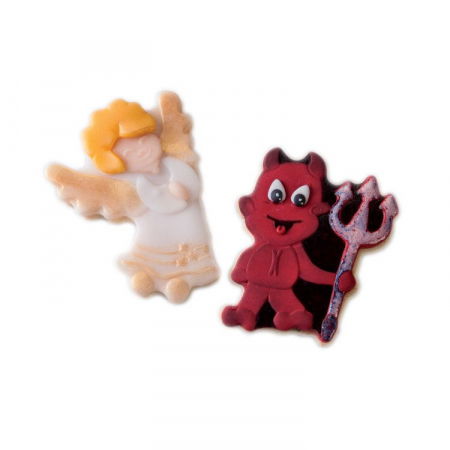 Decupatoare Figurine - Inger si Diavol - Decupatoare Plastic cu Extractor Ø 8 cm, Set 2 Buc
