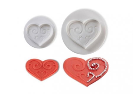 Inima Decorata - Decupatoare Plastic cu Extractor Ø 4 - 6 cm, Set 2 Buc [2]