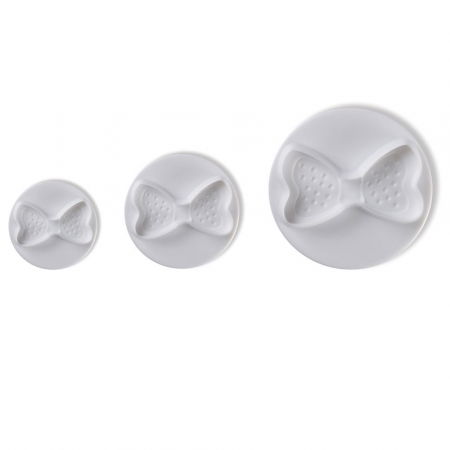 Decupatoare Inima, Stea, Fundite - Fundite - Decupatoare Plastic cu Extractor Ø 4 - 7 cm, Set 3 Buc