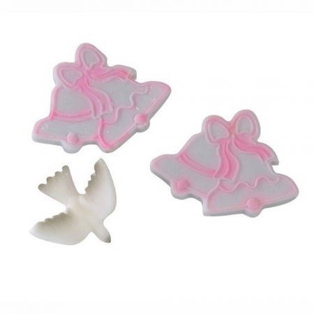 Cofetarie - Ustensile - Porumbel si Clopotel - Decupatoare Plastic cu Extractor Ø 5.7 si 6.2 cm, Set 2 Buc