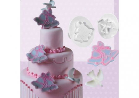 Porumbel si Clopotel - Decupatoare Plastic cu Extractor Ø 5.7 si 6.2 cm, Set 2 Buc [2]