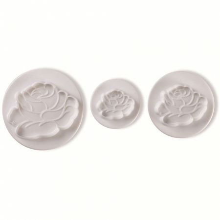 Decupatoare - Trandafiri - Decupatoare Plastic cu Extractor Ø 3.5 - 7 cm, Set 3 Buc