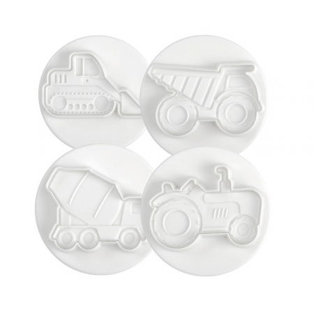 Decupatoare Figurine - Masini - Decupatoare Plastic cu Extractor Ø 6 cm, Set 4 Buc