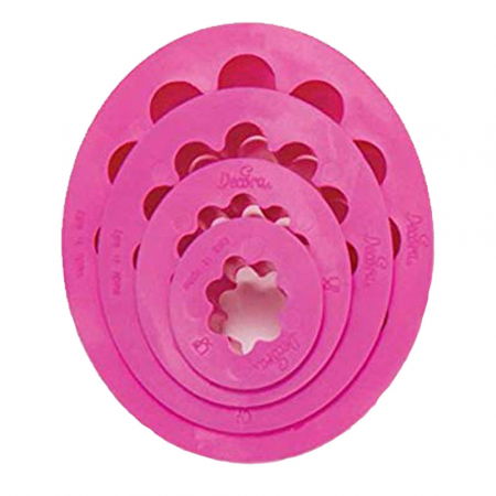 Decupatoare - Oval Festonat - Decupatoare Plastic Ø 1.5 - 8.5 x H.2 cm, Set 4 Buc