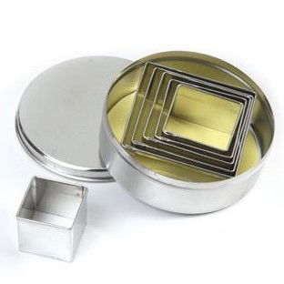 Cofetarie - Ustensile - Patrat - Decupatoare Inox 3 - 6.5 x H 3 cm, Cutie 6 Buc