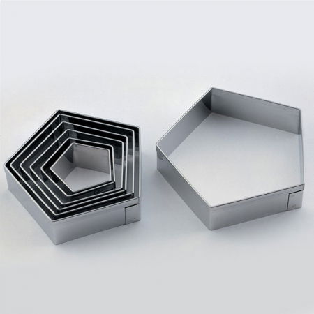 Cofetarie - Ustensile - Pentagon - Decupatoare Inox Ø 3 - 8 x H 2 cm, Cutie 7 Buc