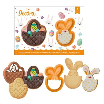 Decupatoare - Biscuiti sau Decoruri Paste - Decupatoare Plastic Ø 6.5 si 7.5 x H 2.2 cm, Set 2 Buc