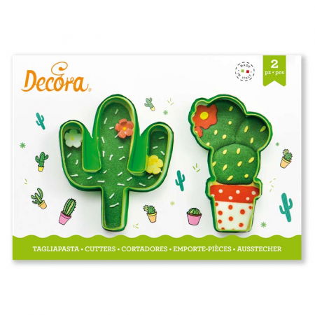 Cofetarie - Ustensile - Decupatoare Plastic Cactus Ø 8.6 si 8.8 x H 2.2 cm, 2 Buc 