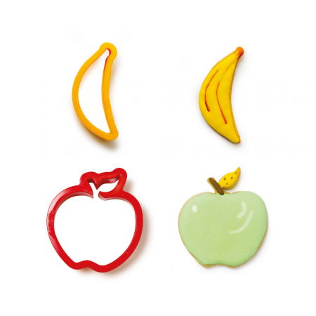 Decupatoare Plastic Fructe - Banana si Mar Ø 7.5 si 8.5 x H 2.2 cm, 2 Buc [2]