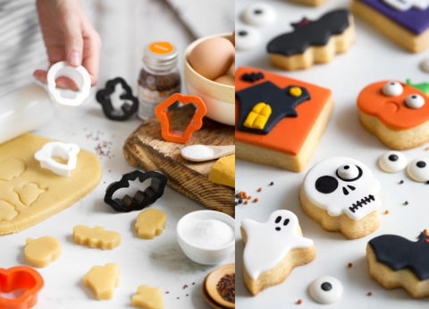 Decupatoare - Decupatoare Plastic Halloween 6 Modele, 3 - 4 x H 2.2 cm, 60 buc