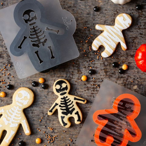 Decupatoare Plastic Halloween -Gingerdread 6.5 - 8 x 8 - 10.2 x H 2.2 cm + 4 Sabloane [2]