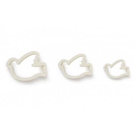 Decupatoare - Porumbei - Decupatoare Plastic Ø 6.5 - 9 x H 2.2 cm, Set 3 Buc