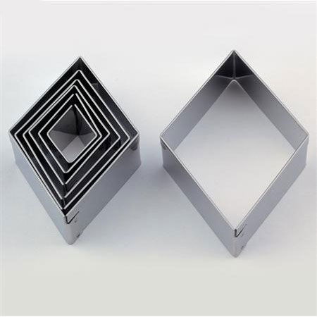 Decupatoare - Romb - Decupatoare Inox Ø 3 - 9 x H 2 cm, Cutie 7 Buc