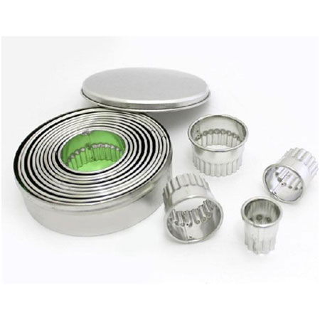 Decupatoare Forme Standard - Rotund Festonat - Decupatoare Inox Ø 2 - 7.3 x H 3 cm, Cutie 9 Buc