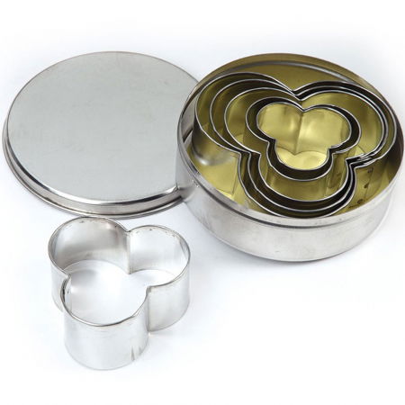 Decupatoare - Trifoi - Decupatoare Inox Ø 4 - 9 x H 3 cm, Cutie 6 Buc