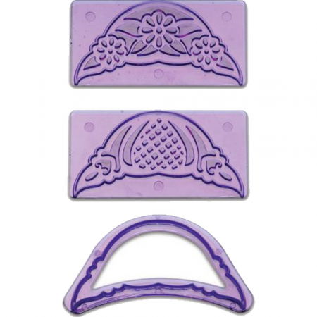 Decupatoare Dantela, Plachete, Rame Decor - Dantela 10 x 5 cm - Decupator cu 2 Marcatoare Plastic, Set 3 Buc