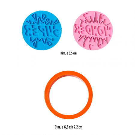 Decupatoare Diverse - Decupator + Marcator Plastic Rotund Super Wonder Ø 6.5 x H 2.2 cm, Set 3 buc