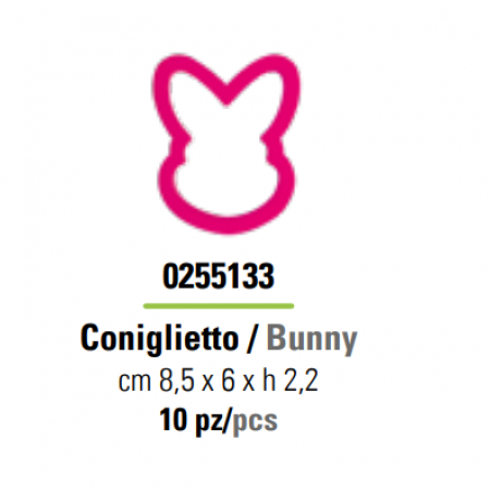 Cofetarie - Ustensile - Decupator Plastic Cap de Iepuras 8.5 x 6 x H 2.2 cm