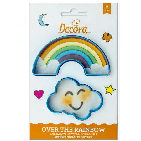 Cofetarie - Ustensile - Curcubeu si Nor - Decupatoare Plastic Ø 11 si 7 x H 2.2 cm, Set 2 Buc