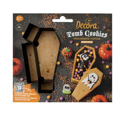 Decupatoare - Decupator Plastic Halloween - Sarcofag 10, 13 x 5, 7 x H 2.2, 3 cm, 2 buc