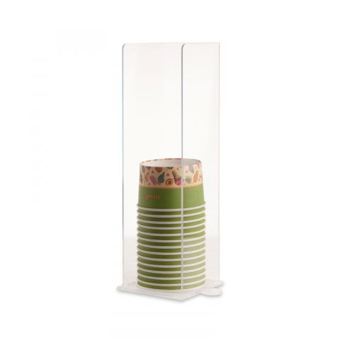 Cofetarie - Ustensile - Dispenser Pahare Inghetata, Plexiglas Transparent, 16 x H 40 cm