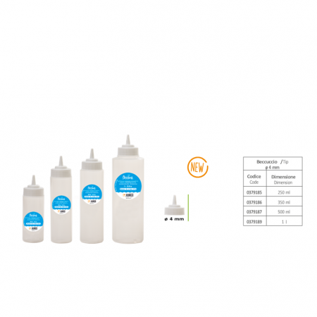 Brutarie, Patiserie - Ustensile - Dispenser Sosuri / Glazuri pentru Dozare si Plating Ø 4 mm, 250 ml