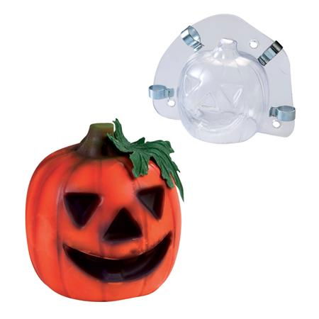 Ciocolaterie - Matrite, Ustensile - Dovleac Haloween 3D - Matrita Plastic Rigid fixare Cleme