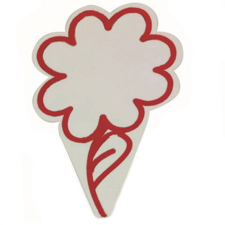 Etichete Produs si Pret - Etichete Pret Material Plastic Alb, Contur Rosu, Ø 5 x H 9 cm, Set 25 buc